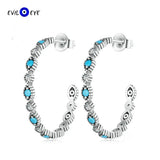 S925 Evil Eye Stud Earrings with Zircon Stone - Women Girls Men