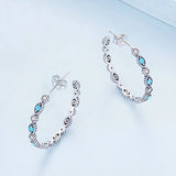 S925 Evil Eye Stud Earrings with Zircon Stone - Women Girls Men