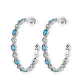 S925 Evil Eye Stud Earrings with Zircon Stone - Women Girls Men