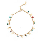 Star Charm Anklet Bracelet Foot Chain Eye Ankle Jewelry for Women EY6502