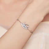 Zircon Evil Eye Charm Bracelet S925 Sterling Silver Adjustable