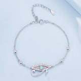 Zircon Evil Eye Charm Bracelet S925 Sterling Silver Adjustable