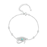 Zircon Evil Eye Charm Bracelet S925 Sterling Silver Adjustable