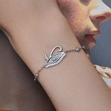 Zircon Evil Eye Charm Bracelet S925 Sterling Silver Adjustable