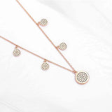 Evil Eye Round Pendant Necklace S925 Sterling Silver Micro Pave Zircon Necklace
