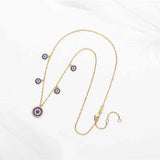 Evil Eye Round Pendant Necklace S925 Sterling Silver Micro Pave Zircon Necklace