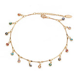 EVIL EYE Water Drop Charm Anklet Foot Chain Ankle Bracelet