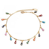 EVIL EYE Water Drop Charm Anklet Foot Chain Ankle Bracelet