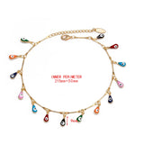 EVIL EYE Water Drop Charm Anklet Foot Chain Ankle Bracelet