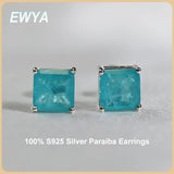 Sterling Silver Earrings Paraiba Tourmaline Birthstone Ear Studs