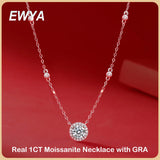 1CT Moissanite Necklace S925 Sterling Silver 18K Fine Jewelry Neck Chain