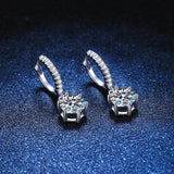 925 Silver D VVS1 Diamond Moissanite Hoop Earrings Wedding Party Jewelry