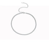 925 Silver Diamond Chokers Tennis Necklace for Women