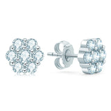 925 Sterling Silver Moissanite Stud Earrings 1.4ct Flower Women Earring