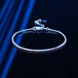 925 Silver Rainbow Diamond Bracelet Women's High Carbon Sparkling Bracelet