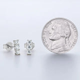 0.44CT Moissanite Screw Earrings 3 Stone S925 Silver Diamond Ear Stud Earring