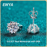 0.6-2CT Moissanite Stud Earrings S925 Silver Diamond Earring