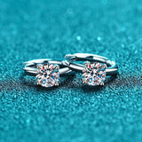 1CT Moissanite Hoop Earrings S925 Sterling Silver Earring For Women
