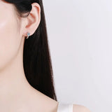 1CT Moissanite Hoop Earrings S925 Sterling Silver Earring For Women