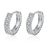 0.14CT Moissanite Hoop Earrings Sterling Silver For Women Party Wedding