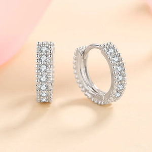 0.14CT Moissanite Hoop Earrings Sterling Silver For Women Party Wedding