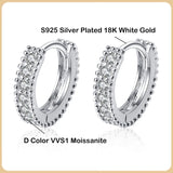 0.14CT Moissanite Hoop Earrings Sterling Silver For Women Party Wedding