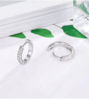0.8CT D Moissanite Hoop Earrings S925 Sterling Silver Women Party Jewelry