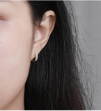 0.8CT D Moissanite Hoop Earrings S925 Sterling Silver Women Party Jewelry