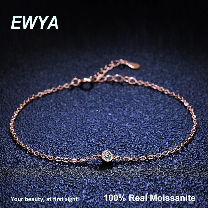 Moissanite Bracelet 925 Sterling Silver Zircon Diamond Bracelet