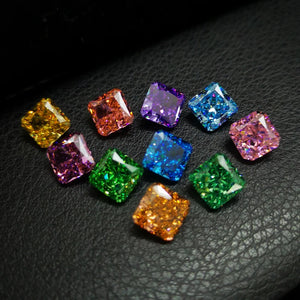 Radiant Cut Colorful Stone 8X8mm for Ring Bracelet Jewelry
