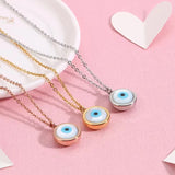 EYE Pendant Necklace Stainless Steel Rose Silver Chain Eye Jewelry