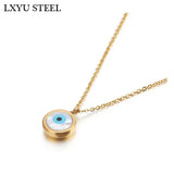 EYE Pendant Necklace Stainless Steel Rose Silver Chain Eye Jewelry