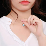 EYE Pendant Necklace Stainless Steel Rose Silver Chain Eye Jewelry