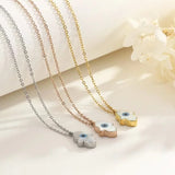 EYE Pendant Necklace Stainless Steel Rose Silver Chain Eye Jewelry