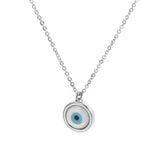 EYE Pendant Necklace Stainless Steel Rose Silver Chain Eye Jewelry