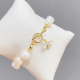 Golden Natural Pearl Bracelet Bangle Jewelry For Women