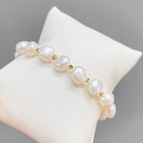Golden Natural Pearl Bracelet Bangle Jewelry For Women