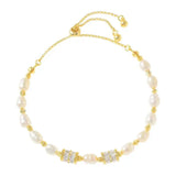 Personalized Golden Pearl Bracelet Bangle for Women