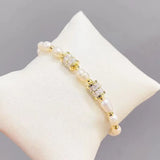 Personalized Golden Pearl Bracelet Bangle for Women