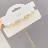 Personalized Golden Pearl Bracelet Bangle for Women