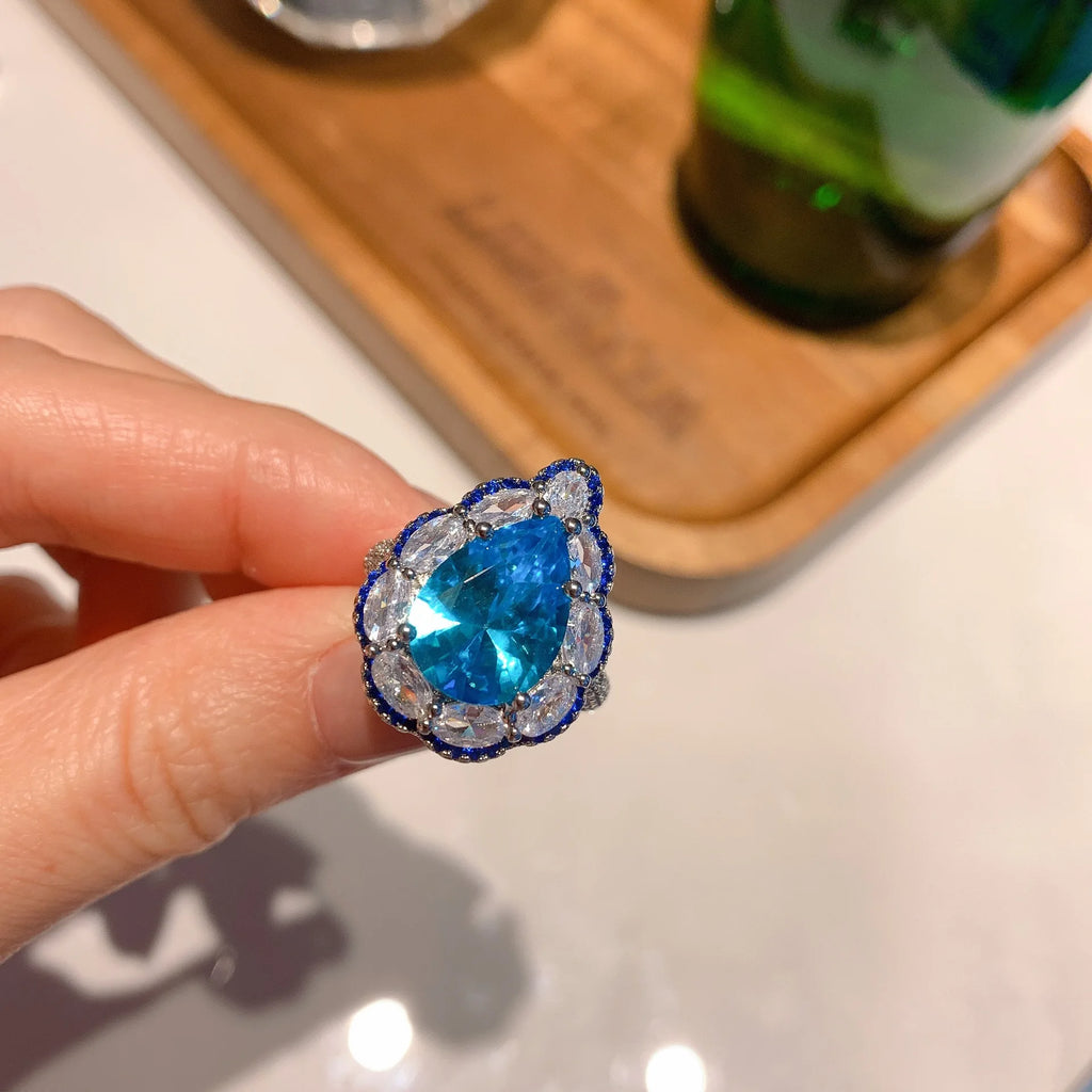 Colorful Cubic Zirconia Adjustable Size Rings for Women