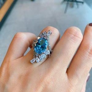 Green Stone Zirconia CZ Finger Ring for Women