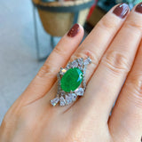 Green Stone Zirconia CZ Finger Ring for Women