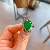 Green Stone Zirconia CZ Finger Ring for Women