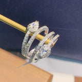 Bride Wedding Ring Set Engagement Bridal Wear Jewelry