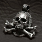 Gothic Stainless Steel Crossbones Pendant Vintage Cross Skeleton Punk Rock Biker