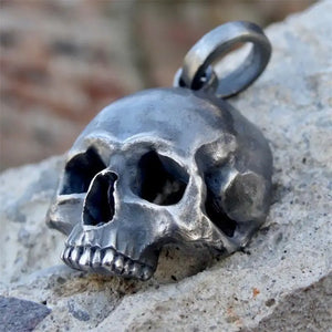 Skull Pendant Necklace Stainless Steel Mens Biker Jewelry