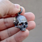 Skull Pendant Necklace Stainless Steel Mens Biker Jewelry