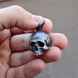 Skull Pendant Necklace Stainless Steel Mens Biker Jewelry