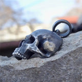 Skull Pendant Necklace Stainless Steel Mens Biker Jewelry